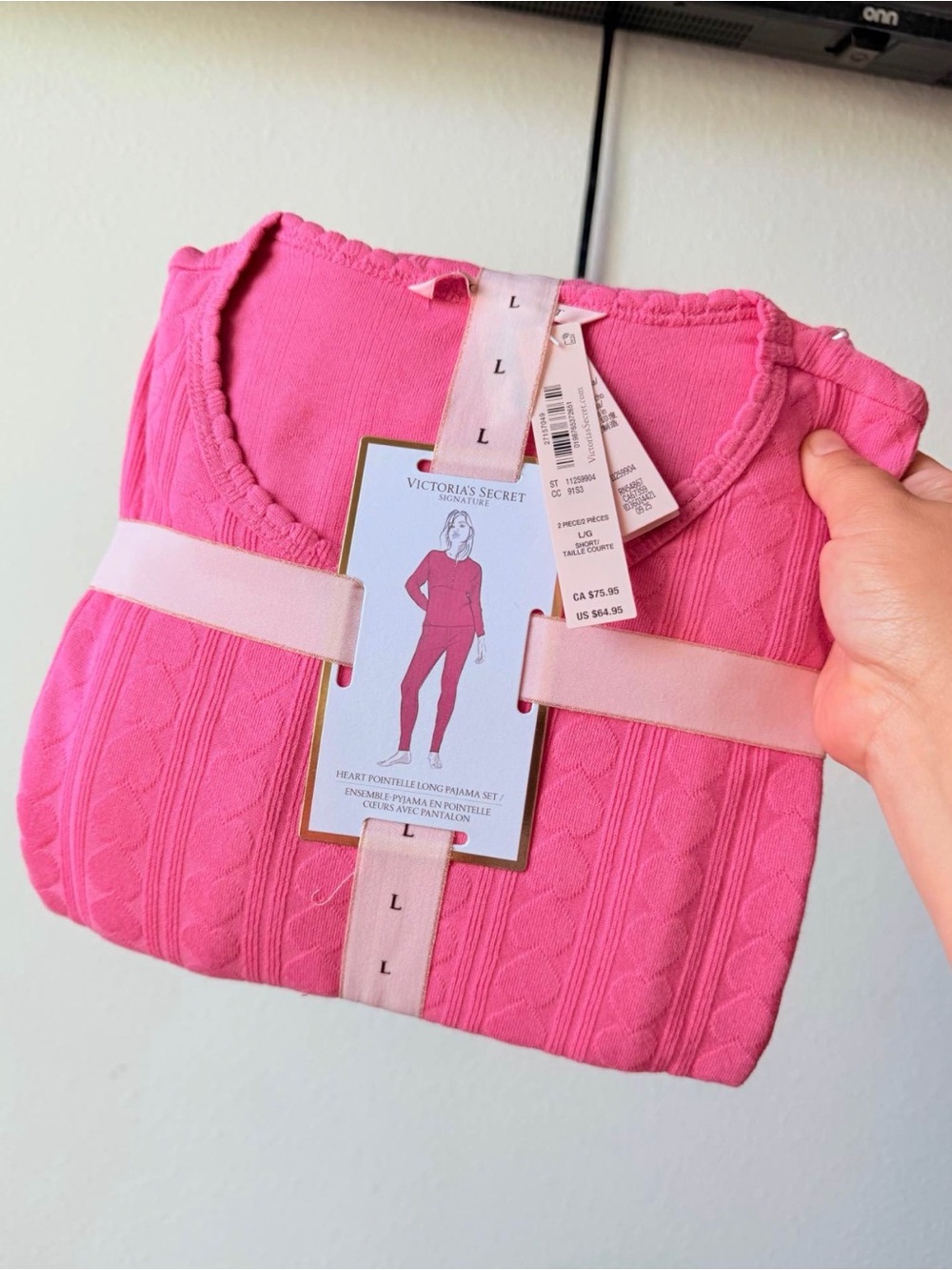 Victoria's Secret Pink Cable-Knit Long Pajama Set